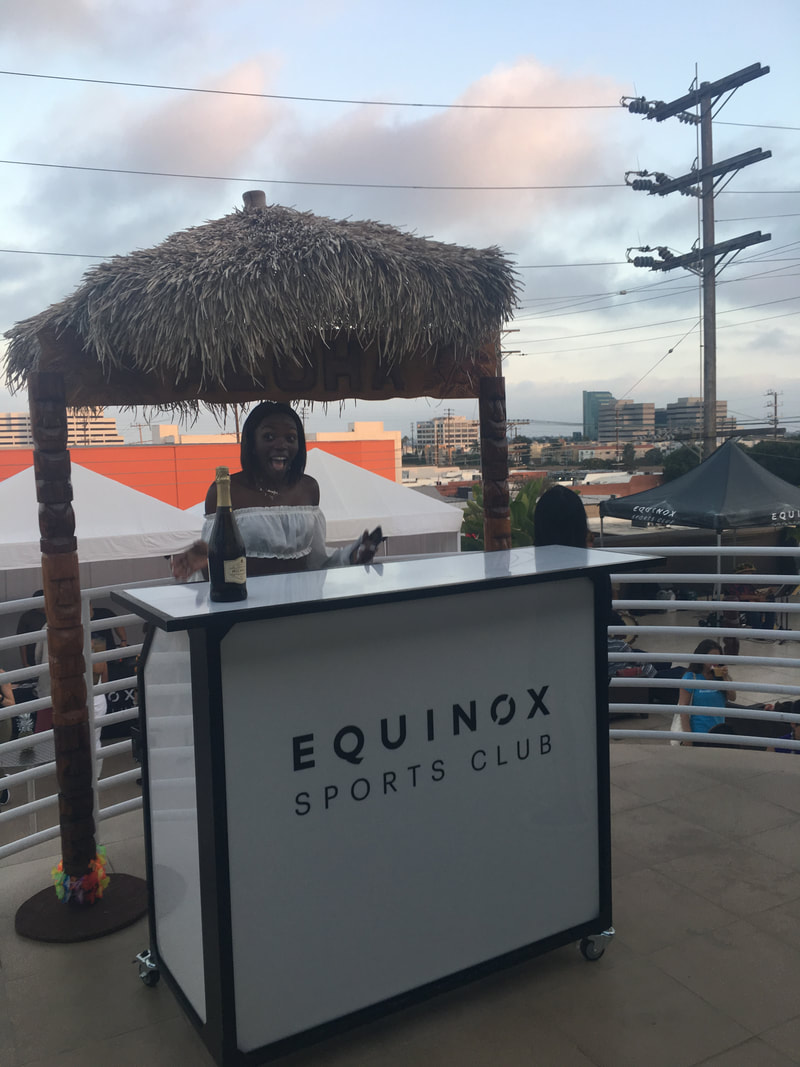 Rooftop bar tiki themed luau event Las Vegas Nevada